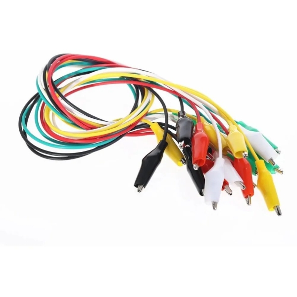 Cables Con Puntas Tipo Caiman – Pack De 10 Multicolores