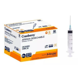 Caja Jeringas Caja 50 Unid 20 Cc. , 21Gx1 1/2